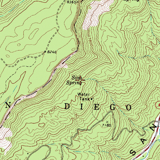 Topographic Map of Sino Spring, NM