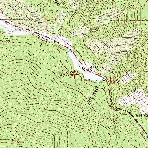 Topographic Map of Sipapu Ski Area, NM