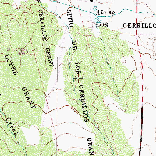 Topographic Map of Sitio De Los Cerrillos Grant, NM