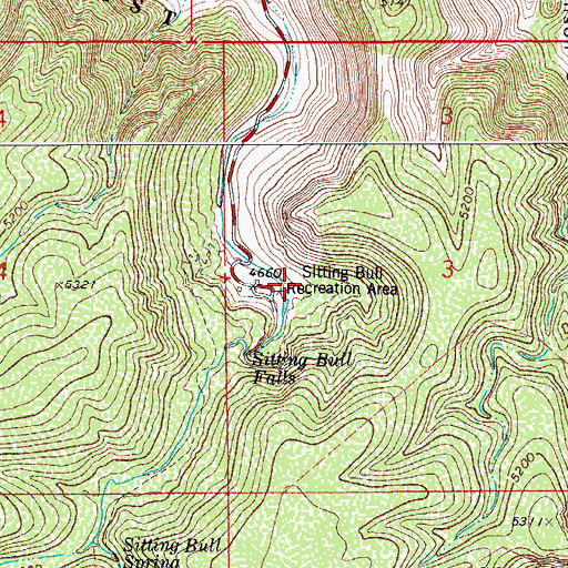 Topographic Map of Sitting Bull Recreation Area, NM
