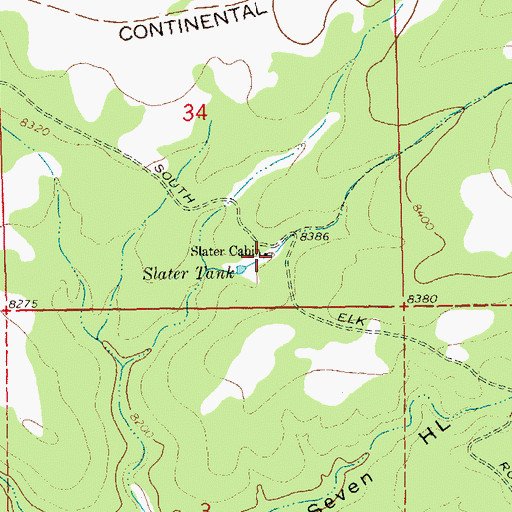 Topographic Map of Slater Cabin, NM