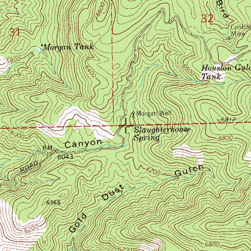 Topographic Map of Slaughterhouse Spring, NM