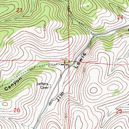 Topographic Map of Sleepy Grass Canyon, NM