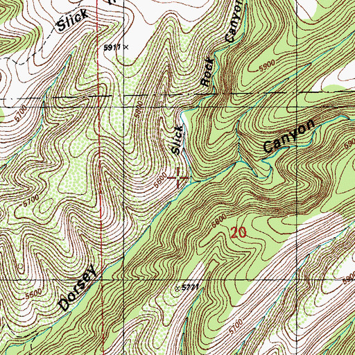 Topographic Map of Slick Rock Canyon, NM