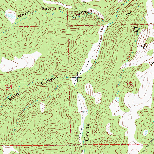 Topographic Map of Smith Canyon, NM