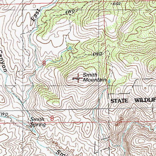 Topographic Map of Smith Mountain, NM