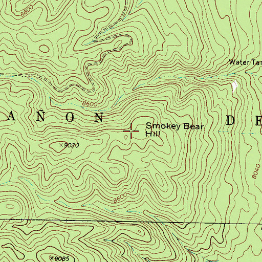Topographic Map of Smokey Bear Hill, NM