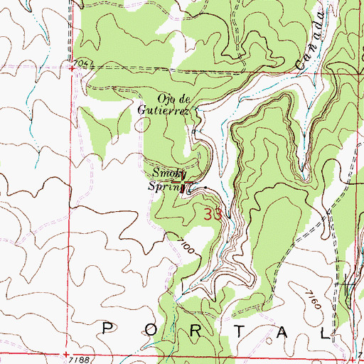 Topographic Map of Smoky Spring, NM
