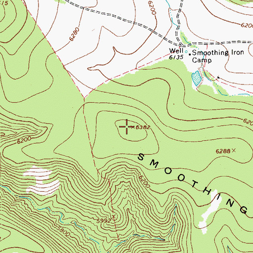 Topographic Map of Smoothing Iron Mesa, NM