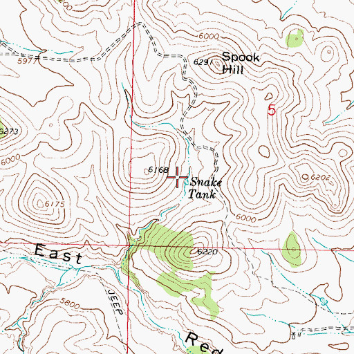 Topographic Map of Snake Tank, NM