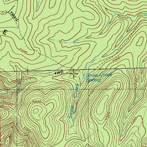 Topographic Map of Snow Creek Cabin, NM