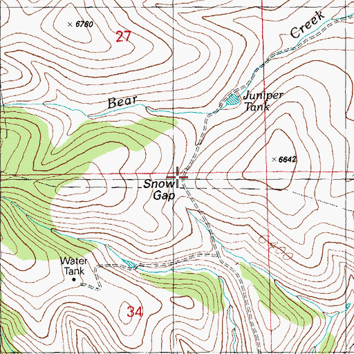 Topographic Map of Snow Gap, NM
