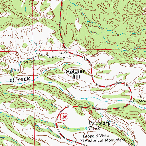 Topographic Map of Soldier Hill, NM