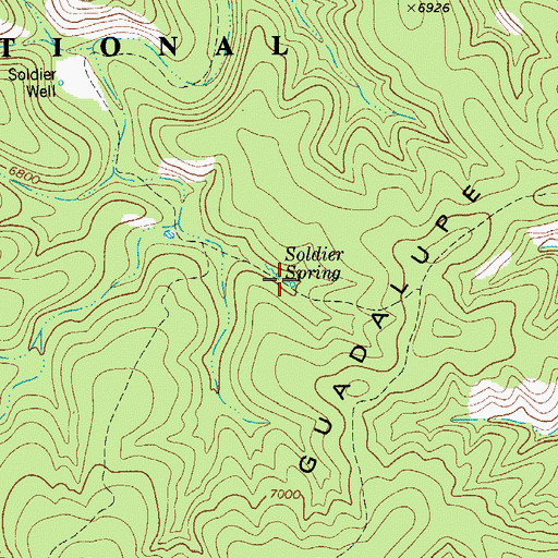 Topographic Map of Soldier Spring, NM