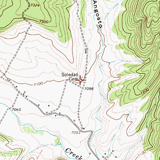 Topographic Map of Soledad Cemetery, NM