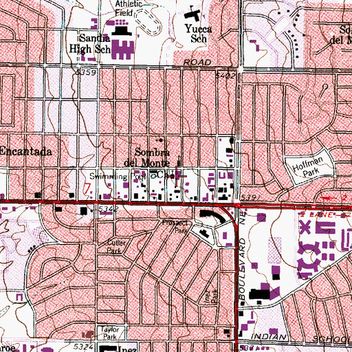 Topographic Map of Sombra del Monte Church, NM