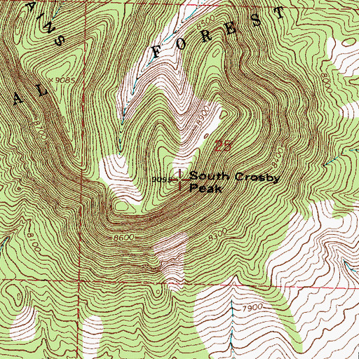 Topographic Map of South Crosby Peak, NM