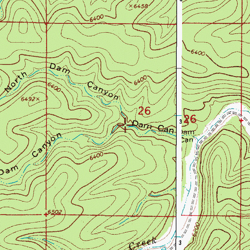 Topographic Map of South Dam Canyon, NM