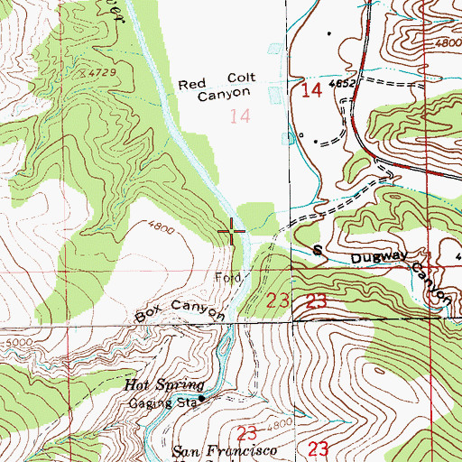 Topographic Map of South Dugway Canyon, NM