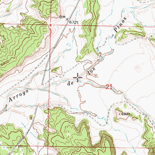Topographic Map of South Fork Arroyo de los Pinos, NM