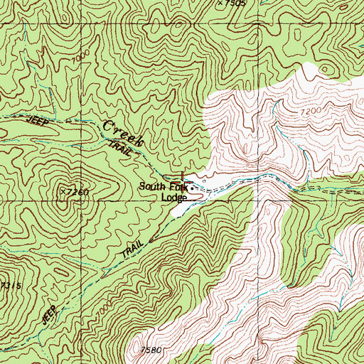 Topographic Map of South Fork Lodge, NM