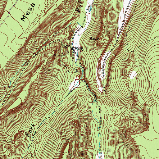 Topographic Map of South Fork Polvadera Creek, NM