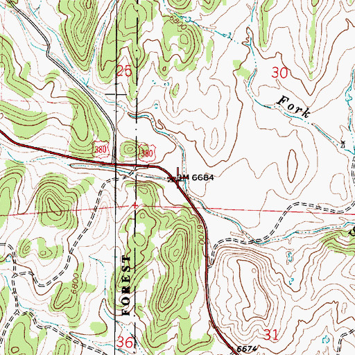 Topographic Map of South Fork Salado Creek, NM