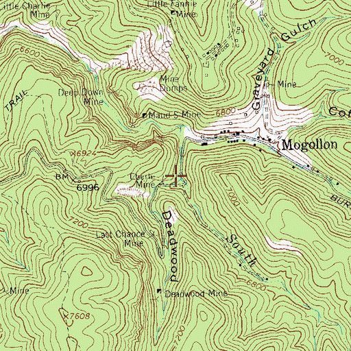 Topographic Map of South Fork Silver Creek, NM