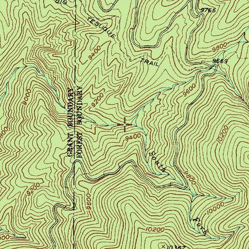 Topographic Map of South Fork Tesuque Creek, NM