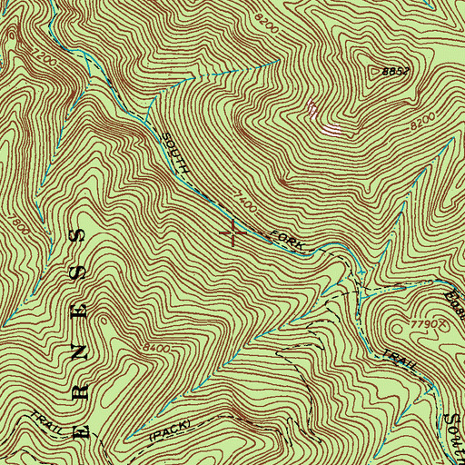 Topographic Map of South Fork Trail, NM