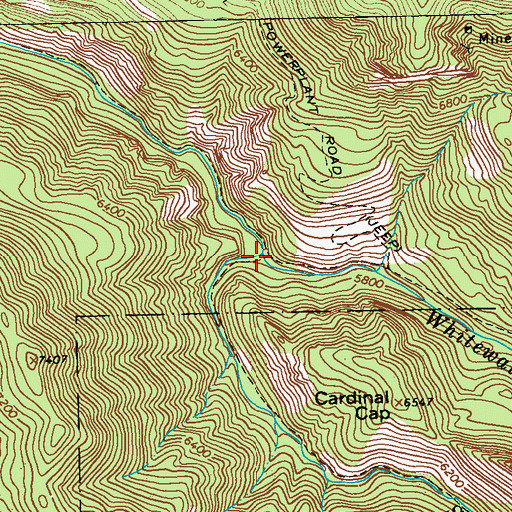 Topographic Map of South Fork Whitewater Creek, NM