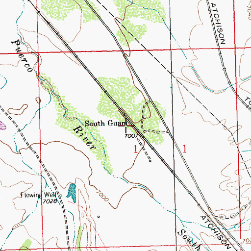 Topographic Map of South Guam, NM