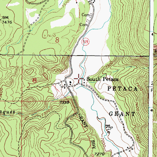 Topographic Map of South Petaca, NM