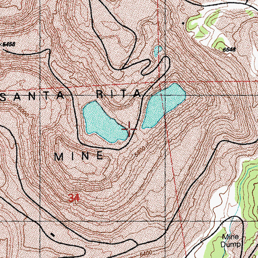 Topographic Map of South Pit Chino Mine (historical), NM