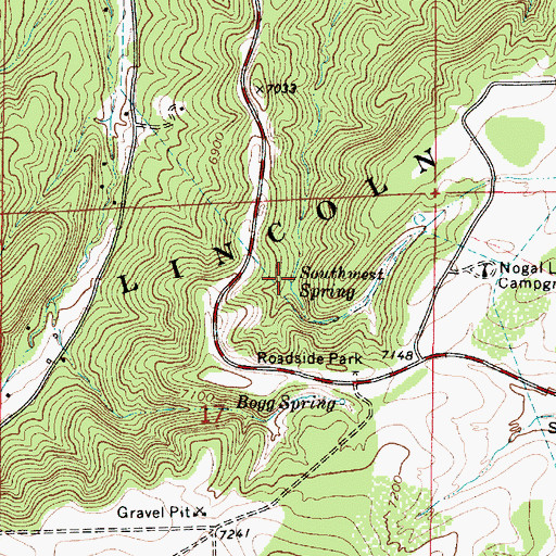 Topographic Map of Southwest Spring, NM