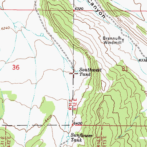 Topographic Map of Southwest Tank, NM