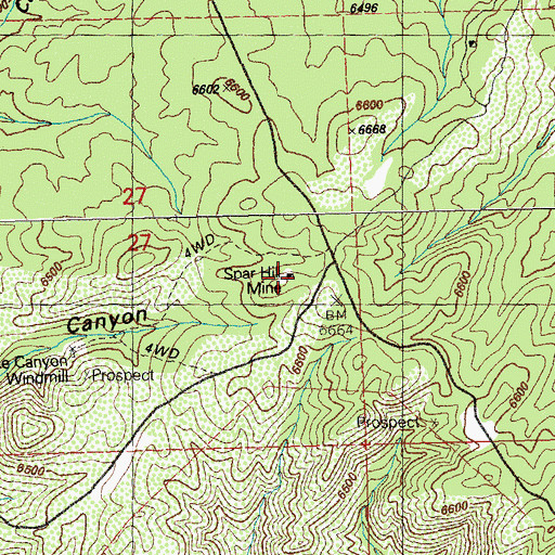 Topographic Map of Spar Hill Mine, NM