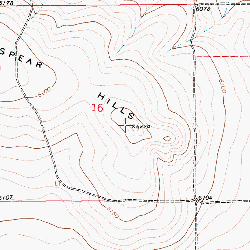 Topographic Map of Spear Hills, NM