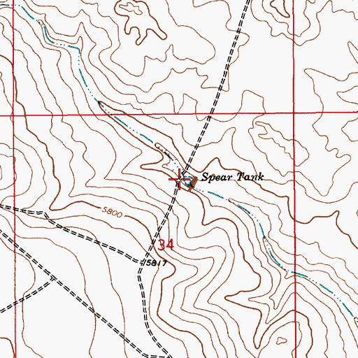 Topographic Map of Spear Tank, NM