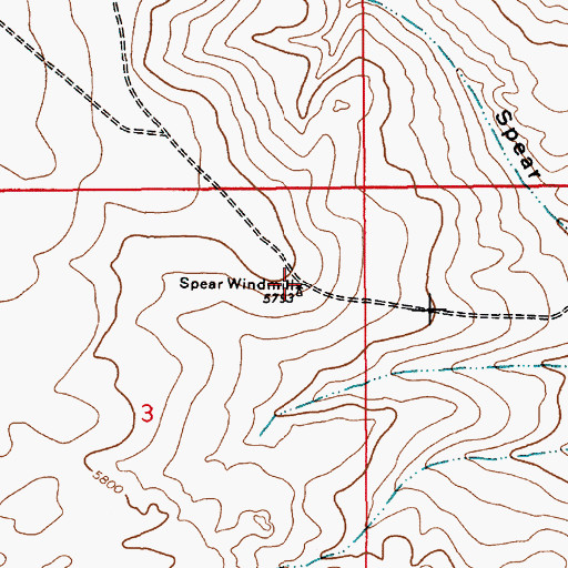 Topographic Map of Spear Windmill, NM