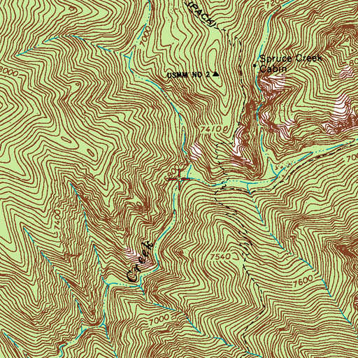 Topographic Map of Spider Creek, NM