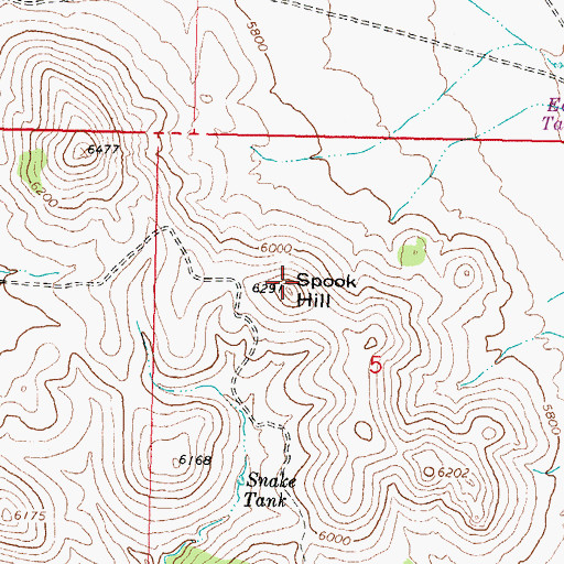 Topographic Map of Spook Hill, NM