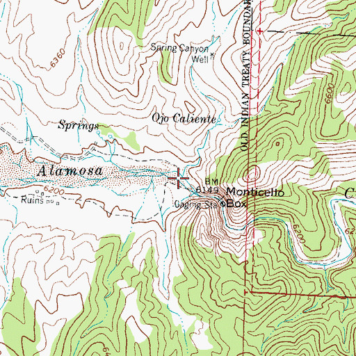 Topographic Map of Spring Canyon, NM