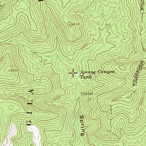 Topographic Map of Spring Canyon Tank, NM