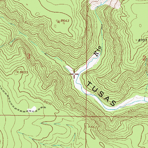 Topographic Map of Spring Creek, NM