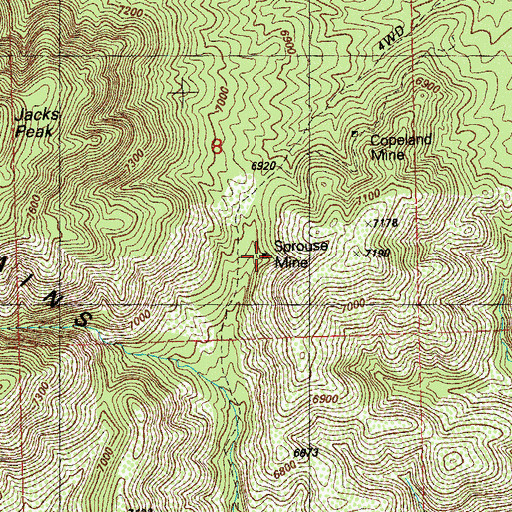 Topographic Map of Sprouse Mine, NM