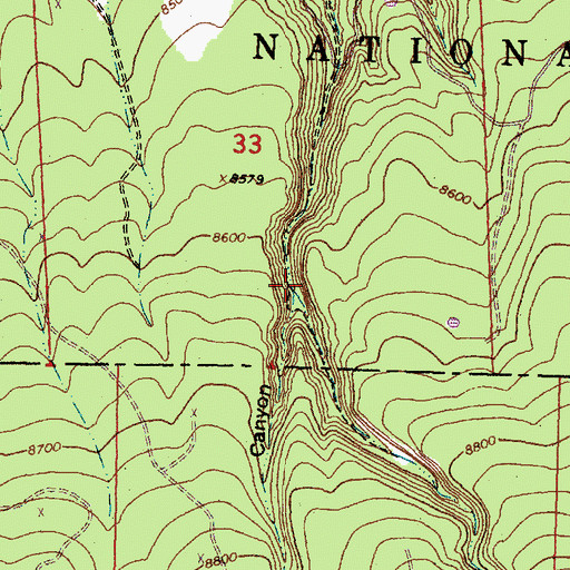 Topographic Map of Spud Patch Canyon, NM
