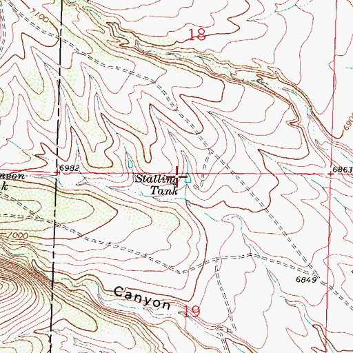 Topographic Map of Stalling Tank, NM