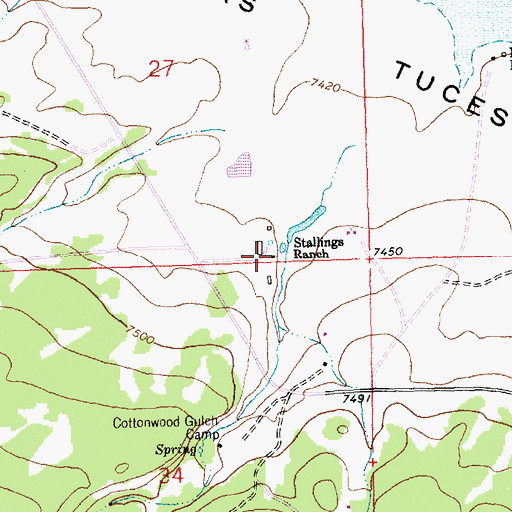 Topographic Map of Stallings, NM