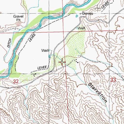 Topographic Map of Starvation Canyon, NM
